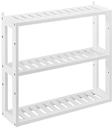 [en.casa] Badezimmerregal Regal Wandregal Badregal Badmöbel Ablage weiß 54x60x15cm