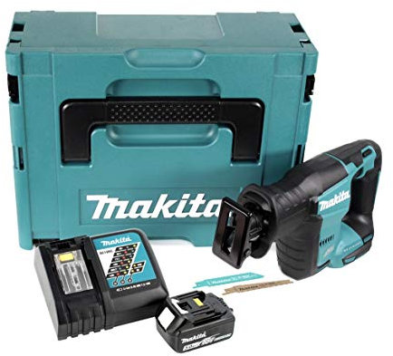 Makita DJR 188 RG1J Scie sabre sans fil en Makpac avec batterie 6,0 Ah et chargeur 18 V