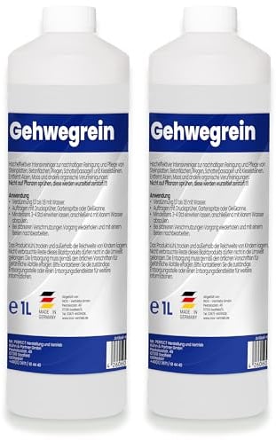 Mr. Perfect Intensiver Wegerein 2x1 Liter | Flechtenentferner für Pflastersteine, Terrassenplatten & Beton | Steinreiniger Intensiv Aussen entfernt Verschmutzungen zuverlässig| Made in Germany