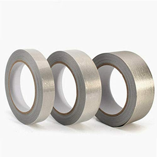 Powertool, nastro adesivo conduttivo in tessuto, 2 pezzi, schermatura conduttiva, nastro adesivo isolato a onde elettromagnetiche per computer portatili, cavi del cellulare, mascheramento EMI, Argento