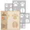 NAKLEO Schablonen Malen für Kinderzimmer, 5 Stück Set 9x9 bis 34x34cm Pfote Fußspur Tier, Wiederverwendbare Kunststoff Malvorlage Raumdekoration, Basteln DIY Wand Möbel Papier Stoff