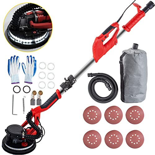VEVOR Levigatrice per Pareti a Secco 850W, Levigatrice per Pareti a Secco Elettrica, Levigatrice a Nastro per Seghe Pieghevoli, con Impugnatura Telescopica, Velocità Variabile 800-1750 giri/min