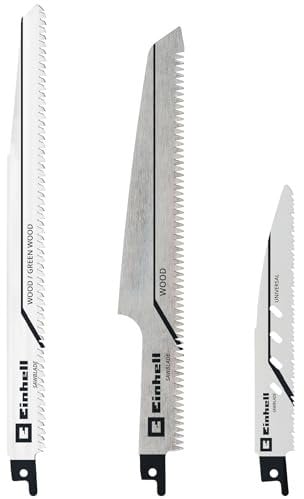 Original Einhell 3-tlg. Sägeblatt-Set für Universalsägen (für Holz und Metall, Zubehör für Universalsägen/Reciprosägen, ideal für Akku-Geräte)