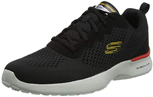 Skechers Skech-Air Dynamight Tuned Up, Zapatillas de Deporte Hombre, Black Engineered Mesh PU Gray Trim, 45 EU