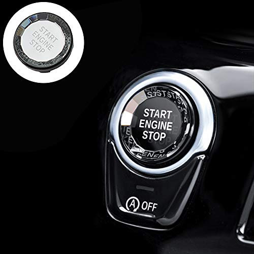 ontto Auto Start Stop Engine Taste Druckknopf Zündschalter Abdeckung für BM-W 1er E87 3er E90 E91 E92 E93 5er E60 X1 E84 X3 E83 X5 E70 X6 E71 E72 Z4 E89 Zündknopf Druckschalter Taste Abdeckung-Schwarz