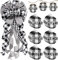 Weihnachten Schleife Baum Topper Karo Weihnachtsbaum Topper Buffalo Plaid Dekorative Schleife 23 x 13 Zoll mit 24 Buffalo Plaid Weihnachtswunsch Baum Ornament (Schwarz und Weiß)