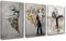 Banksy Street Art Decor Graffiti Leinwand Wandkunst Sexy Tanzende Mädchen Gemälde für Schlafzimmer Ramantic Love Bilder nordische Kunstwerke 3-teilig Heimdekoration gerahmt fertig zum Aufhängen