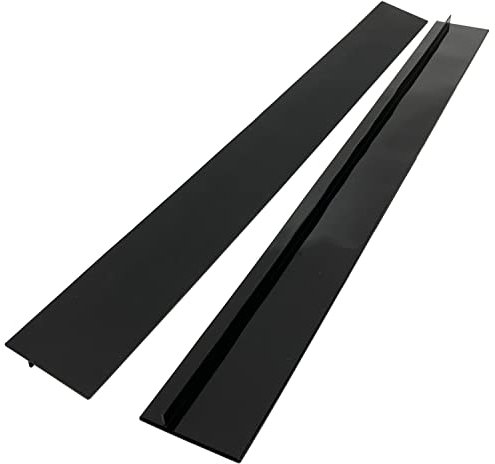 Stove Counter Gap Covers Silicone Kitchen Gap Stopper Heat Resistant and Safety Countertop Strips Gap Stove Space Fillers Set of 2 (Black 25)