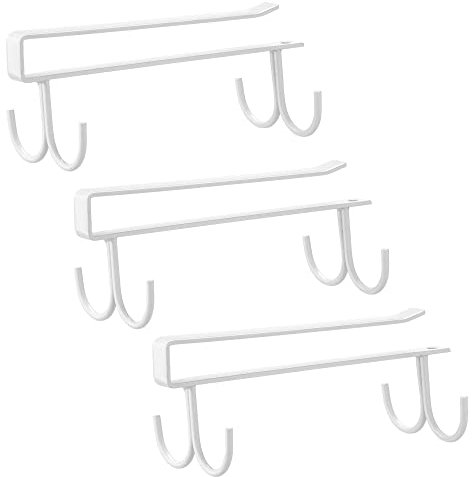 FOMANSH Colgador Utensilios Cocina de Tazas,Soporte debajo del Armario para tazas de vino,Ganchos de Almacenamiento para Tazas,Gabinete, Bufandas Cinturones,Organizador de vasos de Cocina