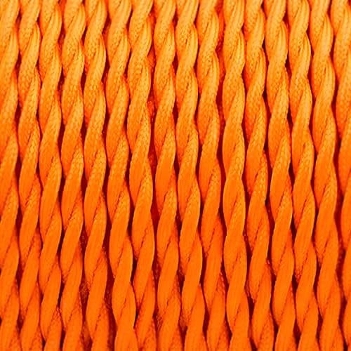 10 Meter Vintage 3 Core orange Colour Twisted Electric Cable Fabric Covered Wire Italian Braided 0.75 mm Electrical Cable Flexible Wire for Lighting Other Appliances