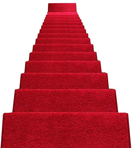 Treppenteppiche Stufenmatten Läufer Teppiche Rechteckige Selbstklebende rutschfeste Treppenhocker 5 Größen 4 Farben Treppenteppichmatten (Color : A, Size : 5pcs80x24x3cm)