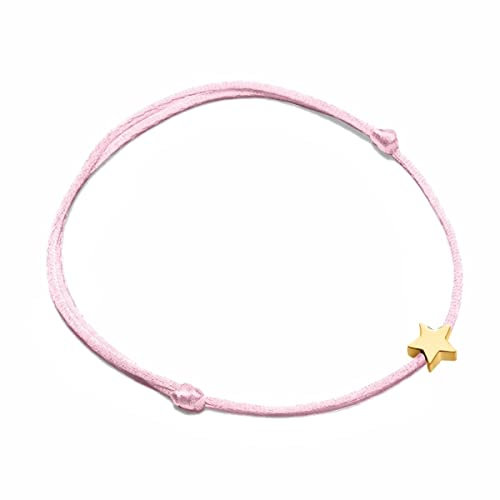MARLION JEWELS Bracelet femme original avec cordon cœur/étoile. Bracelet en acier chirurgical plaqué or/argent pour femme, fille, idéal pour un cadeau de fête des mères, un anniversaire. Bijoux femme