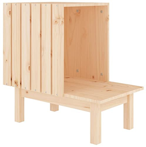 vidaXL Maison pour Chat 60x36x60 cm Bois de Pin Massif Couchage Niche Maison