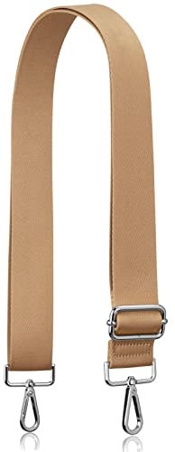 Allzedream Handtasche Riemen verstellbarer Ersatz Umhängetaschen Breite Taschengurte (Hellbraun-Silber Hardware)