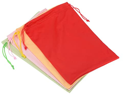 PATIKIL 4 Stück Ski Brillen Tasche Mikrofaser Schneebrille Abdeckung Weiche Aufbewahrung Hülle Kordelzug Tasche für Sonnenbrille Kamera Linsen Rosa Rot Gelb Grün