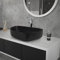 ML-Design Lavabo en Céramique Noir Mat 55 x 42 x 14 cm, Ovale, Vasque à Poser sur Table de Toilette, Lave-Mains pour la Salle de Bains/WC Invités, Design Minimaliste Moderne
