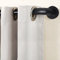 Hafaa Curtain Poles Metal Extendable Room Darkening Blackout Curtain Pole - Adjustable Curtain Rod with Curved Pole Finial, Rings, Brackets & Fittings Set (Matte Black, 120-210 Cm (48 to 83 Inches))