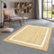 Taracarpet Jute Teppich Sisal Optik mit Bordüre Kurzflor Boho modern für Wohnzimmer Schlafzimmer nachhaltig Natur-Teppich weiß 060x110 cm