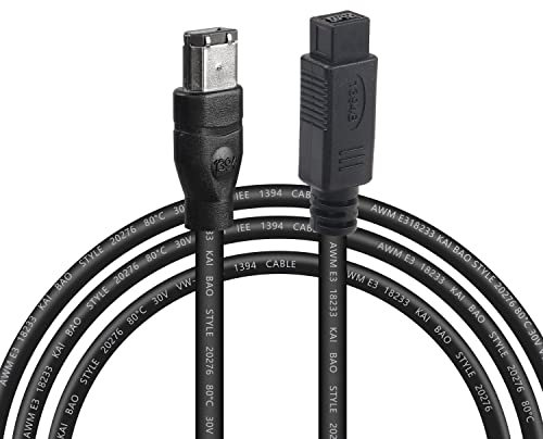 MEIRIYFA FireWire 1394B 9 broches mâle vers 6 broches mâle Firewire 800 vers 400 IEEE Câble d'extension pour appareils photo numériques, imprimantes, scanners – 1,8 m