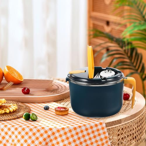 BESTonZON 1 Set instant noodle bowl ramen cooking pot japanese noodle bowl serving utensils stainless steel metal soup bowl asian noodles stainless steel bowl Micro-wave oven student pp Udon