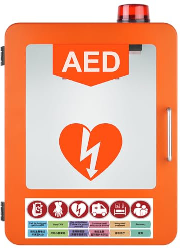 AED-Defibrillator-Aufbewahrungsschrank, Erste-Hilfe-AED-Defibrillator-Aufbewahrungsschrank zur Wandmontage, Erste-Hilfe-Schrank, Trennwandposition einstellbar, passend für die meisten AED-Modelle