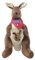 OhMill Niedlich weiches Plüsch Känguru Mutter mit Baby,Puppe Stofftier Plüschtier Kuscheltier Spielzeug,Geschenk für Erwachsene Kinder Jungen Mädchen,45 cm (Rot-Halstuch Style)