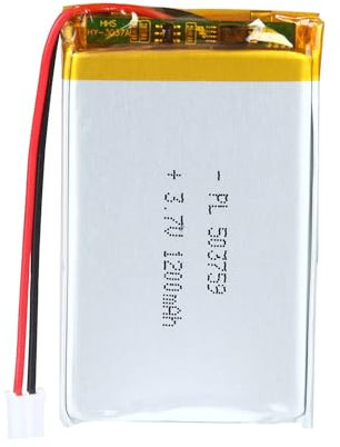 Uxney Batterie Li-Po lithium-ion 3,7 V 1200 mAh 503759 avec connecteur 2P-PH avec grille de 2,0 mm