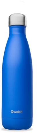 Qwetch - Bouteille Isotherme Bleu Majorelle 500ml - Gourde Nomade Inox - 24h Froid et 12h Chaud - Etanche, Sans BPA & Réutilisable