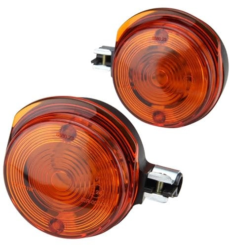 Blinker Set hinten rund orange mit E-Zeichen kompatibel mit Simson S50 S51 MZ ETZ TS 150 125 250