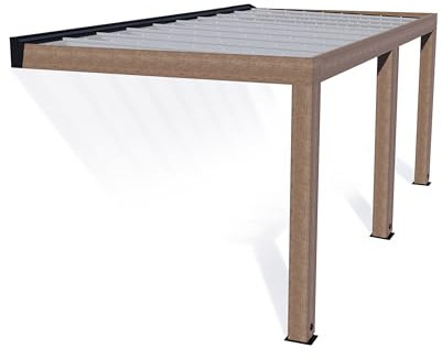 Canopia by Palram Pergola Helsinki 3x6m in Legno di cedro, Pannelli Solar Control per Coprire Una Terrazza Tutto L'anno