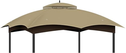 Ersatz-Pavillon-Überdachung, 25,4 x 30,5 cm, doppelstöckig, wasserdicht, Überdachung für Lowe's Allen Roth Pavillon #GF-12S004B-1 (Khaki)