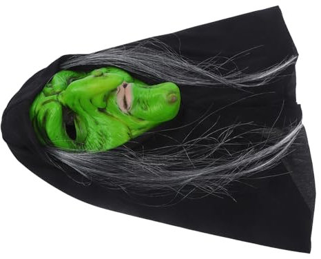 Abaodam Horrible Cosplay Witch Mask Für Halloween Gruselige Grüne Hexenmaske Kostümzubehör Für Kostümpartys Und Cosplay-events Realistisch Und Beängstigend