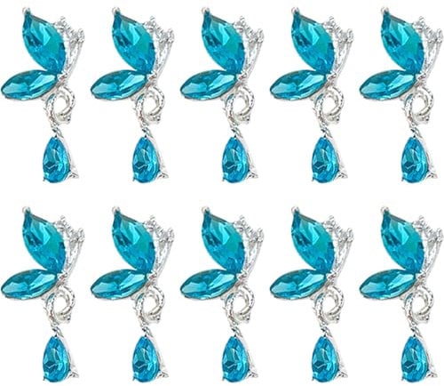 10x/Pack Butterfly Pendants Charm Butterfly Wing Dangle Nails Charm Manicure Supplies Decorations