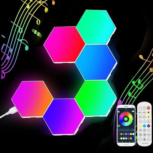 Neoglint 6 PZ Esagono Luci A LED Sincronizzazione con La Musica con Controller RGB Led Hexagon Pannelli Luminosi Intelligenti Luci Della Parete App Controllo Della