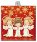 Fratelli Bonella Keramikfliese mit drei Engelchen in Geschenkbox, 10 x 10 cm, hergestellt in Italien