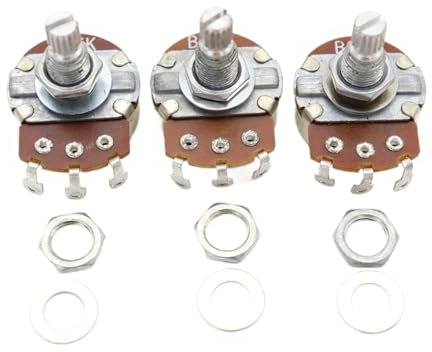3 Stück Gitarrenpotentiometer A250K Split Shaft Pots Audio Tone Converter Control Potentiometer(B25K Chrome)