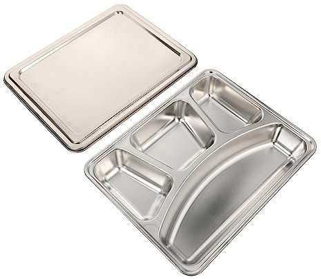 Alipis 1 Juego plato de merienda plato dividido bandeja de servicio de alimentación tarteras infantiles cajas de almuerzo infantiles bandeja de comida dividida vajilla para el hogar