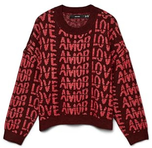 VERO MODA Damen Vmlove Ls O-Neck Pullover Boo Vmlove Ls O-Neck Pullover Boo (1er Pack)