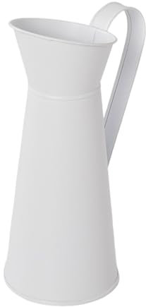 lmoikesz Jarrón de Metal rústico para Flores, decoración de Granja, jarrón de Jarra Francesa Vintage, Jarra Decorativa de Metal para Granja, A