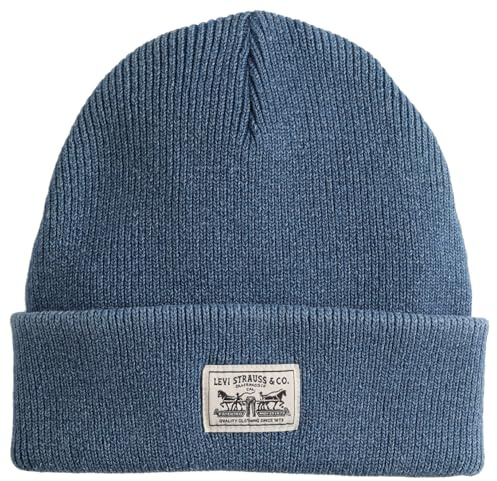 Levi's Backpatch Beanie Strickmützen für Herren, Color Dusky Indigo, One Size