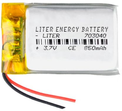 Batterie 703040 LiPo 3.7V 850mAh 3.145Wh 1S 5C Liter Energy Battery pour l'électronique Rechargeable Téléphone Portable Smartwatch GPS - Ne Convient Pas à la Radiocommande 42x30x7mm (850mAh|703040)