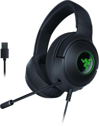 Original Kraken V3 X - Wired USB Gaming Headset (ultra-lightweight at 285g, TriForce 40 mm drivers, HyperClear Cardioid Microphone, Hybrid fabric and memory foam, 7.1 surround sound, Chroma RGB) Black