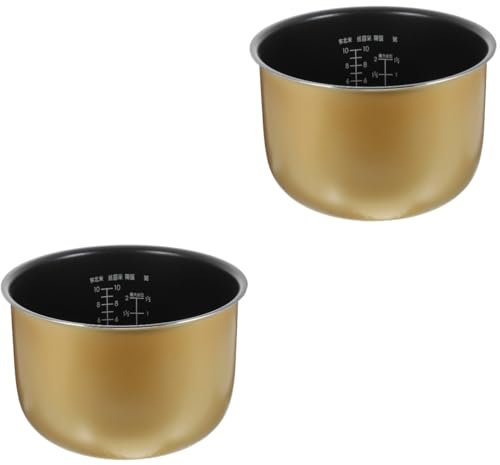 Amosfun 2st Auskleidung Für Reiskocher Wasserkocher Elektrisch Herd Ramen-kocher Wasserkocher Kabellos Innenkochtopf Elektrischer Hotpot Powerkocher-einsatz Multi Golden Aluminiumlegierung