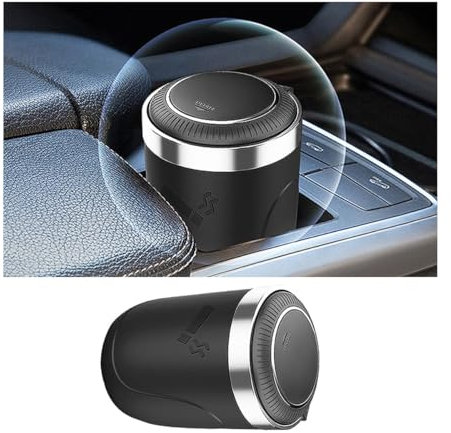 MINGZT Auto Aschenbecher für Skoda Octavia 4 A5 A7 A8 2014-2022 2021, Mit DeckelAbnehmbarer Autoaschenbecher Edelstahl großem Fassungsvermögen