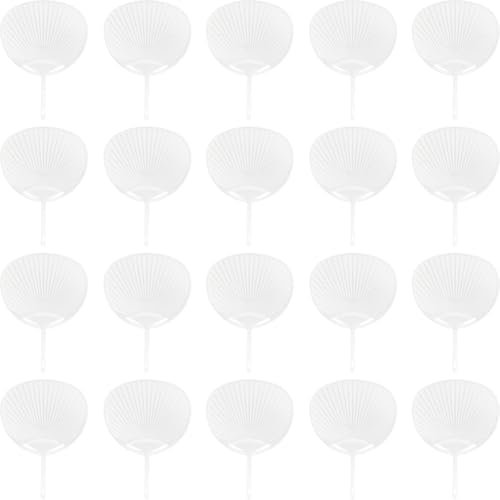 Bemvp 20pcs Handheld Fan Framework White Wedding Frame Uchiwa Diy Kit for Diy Crafts Fan Making Supplies