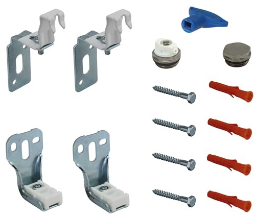 Jabema 2x Heizkörperbefestigung ohne Halterung und 1x 1/2 Zoll Stopfenset, Wandkonsole Heizkörperkonsole, Heizkörper Halterung Befestigung Aufhängung Konsole