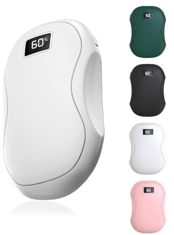 Hand Warmers Rechargeable, Electric Handwarmers Portable Pocket Hand Warmer 3 Heating Modes USB Electric Split Rechargeable Hand Warmer for Men Women Outdoor Sports, Camping, Christmas (White)