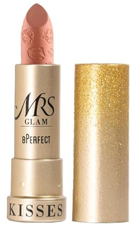 BPerfect x Mrs Glam – Mrs Kisses Lipstick – Shade: 06 Glam Wife – A soft nude with a hint of peach – 3.5g