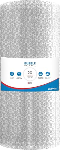 UK SUPPLIES LIMITED Clear Eco-Friendly Bubble Wrap Roll (Pick Any Size 300MM to 1000MM) Lightweight Packing Wrap for Shipping, Moving House & Storage, Protective Air Bubble Packaging, 400MM x 20M