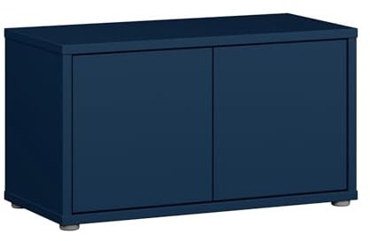 Forte Alice Springs Sitzbank 70 80, 2-türig, modern-minimalistisch, Holzwerkstoff, Flur/Schlafzimmer, Nachtblau, 74,5 cm breit x 41,5 cm hoch x 34,9 cm tief